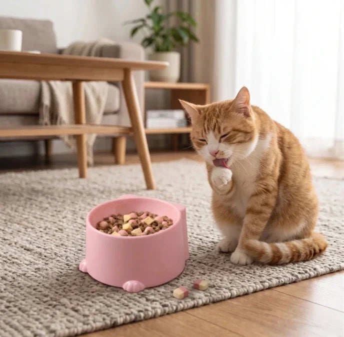 Mon chat réclame encore à manger après son repas Image