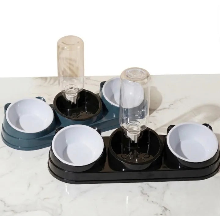 2 gamelle 3 en 1 chat noir avec eau au milieux