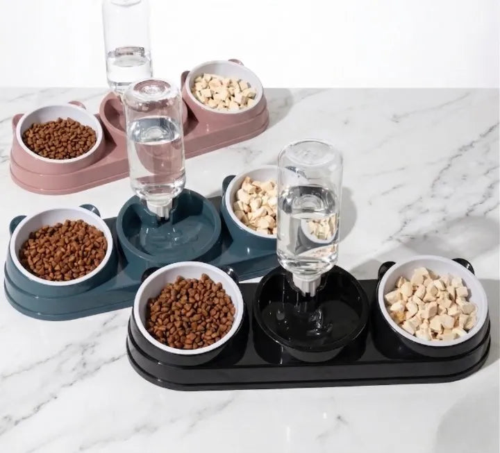 3 gamelle 3 en 1 chat noir avec eau au milieux