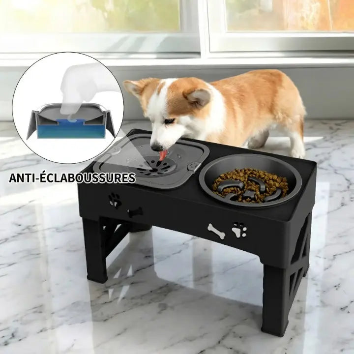 gamelle anti glouton 3 en 1 chien anti eclaboussure