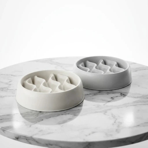 gamelle anti glouton gris et beige Image