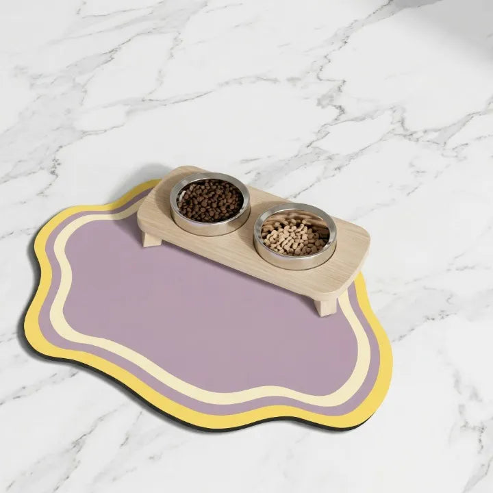 tapis de gamelle violet avec 2 gamelle